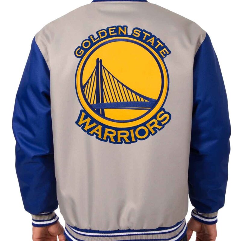 Golden State Warriors Poly Twill Varsity Gray/Royal Jacket