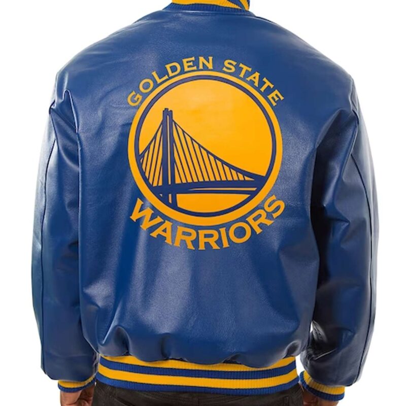 Golden State Warriors Royal Leather Varsity Jacket