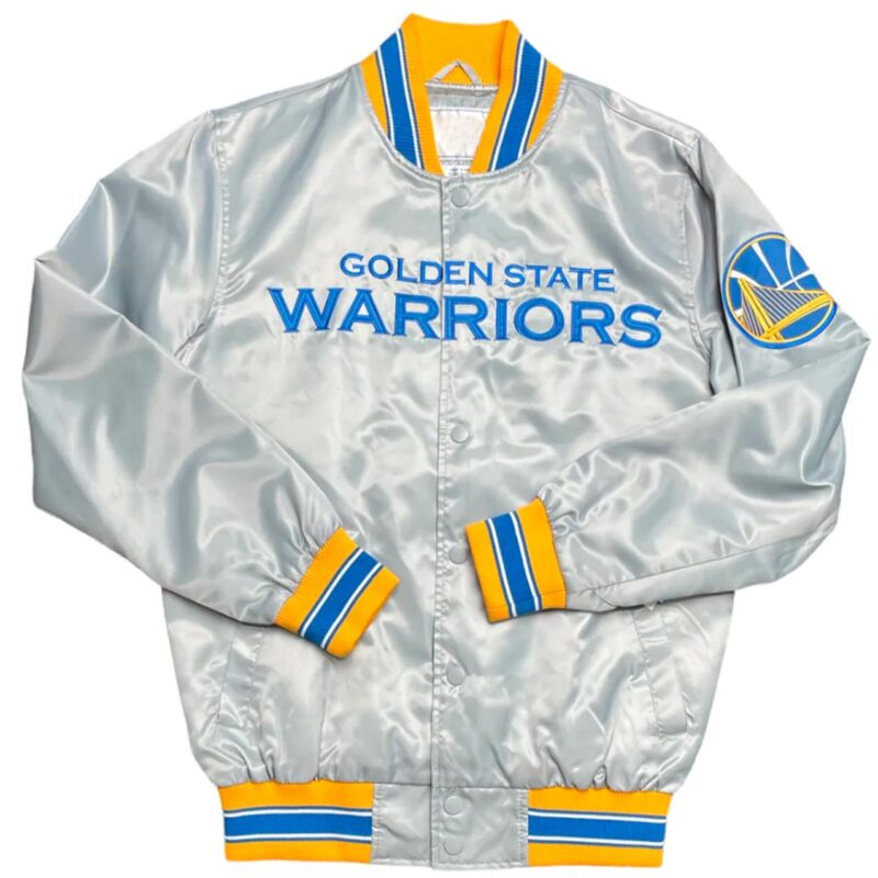 Golden State Warriors Silver Satin Jacket