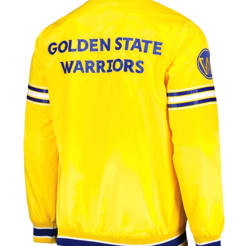 Golden State Warriors Slider Yellow Varsity Satin Jacket