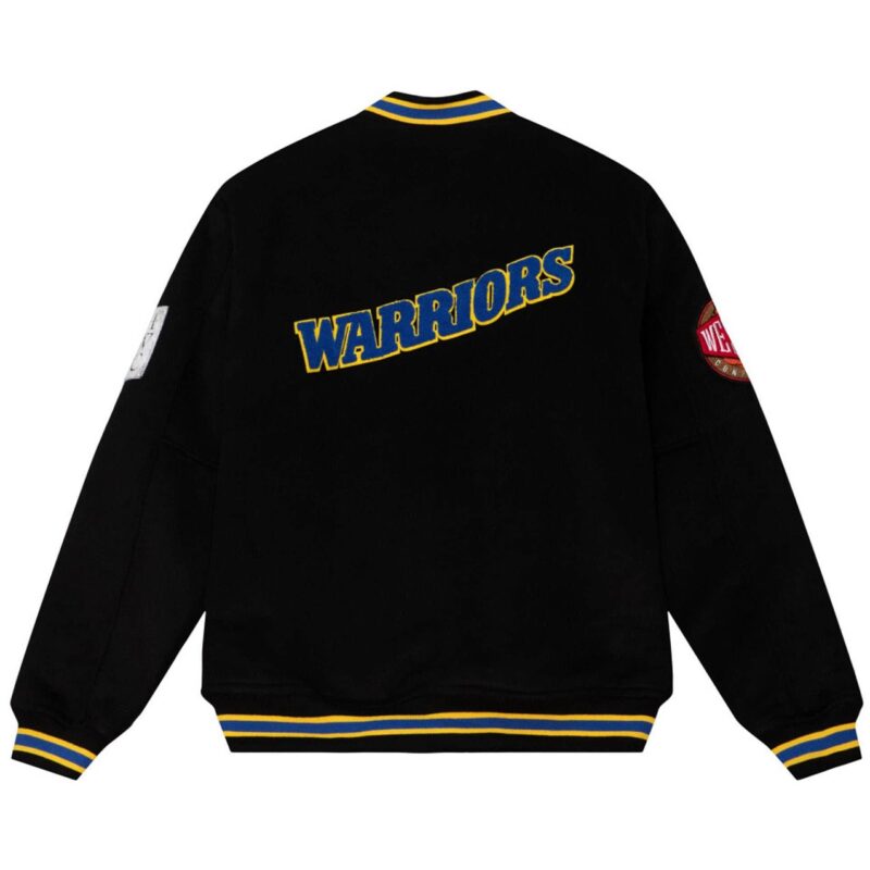 Golden State Warriors Varsity Black Wool Jacket