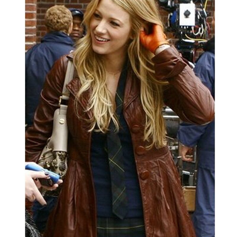 Gossip Girl Blake Lively Leather Coat