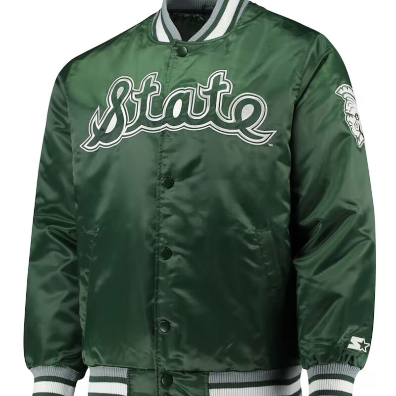 Michigan State Spartans O-Line Green Varsity Satin Jacket