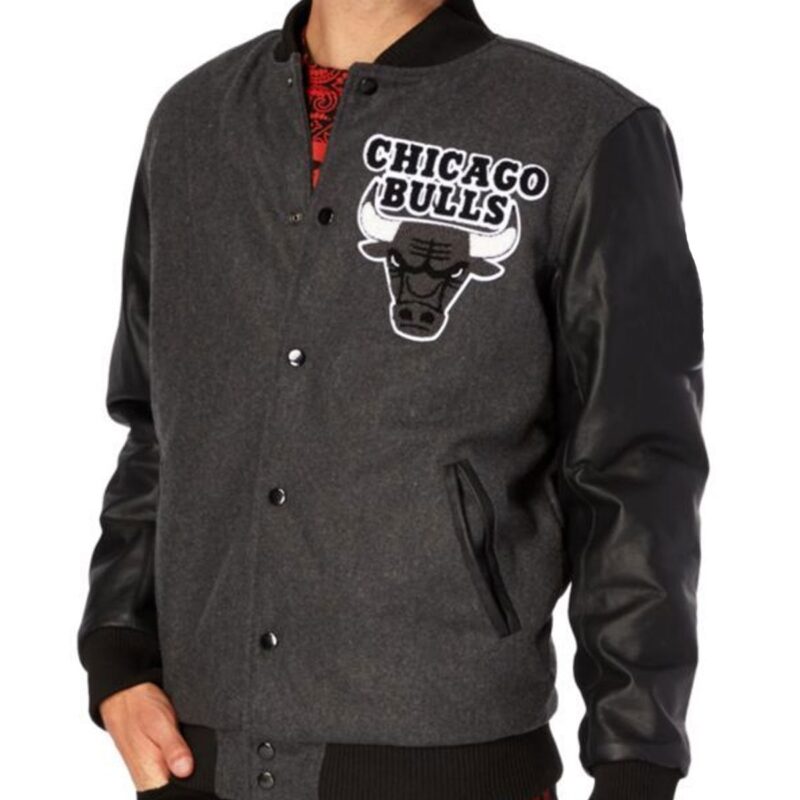 Chicago Bulls Varsity Black and Grey Jacket