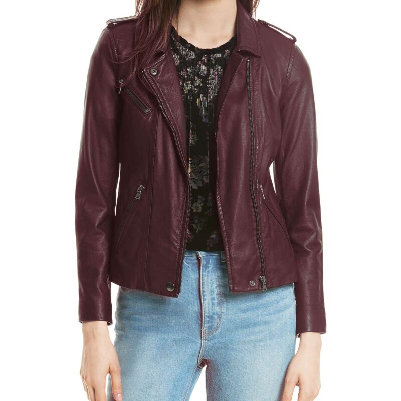 Pretty Little Liars S07 Ashley Benson Maroon Leather Jacket