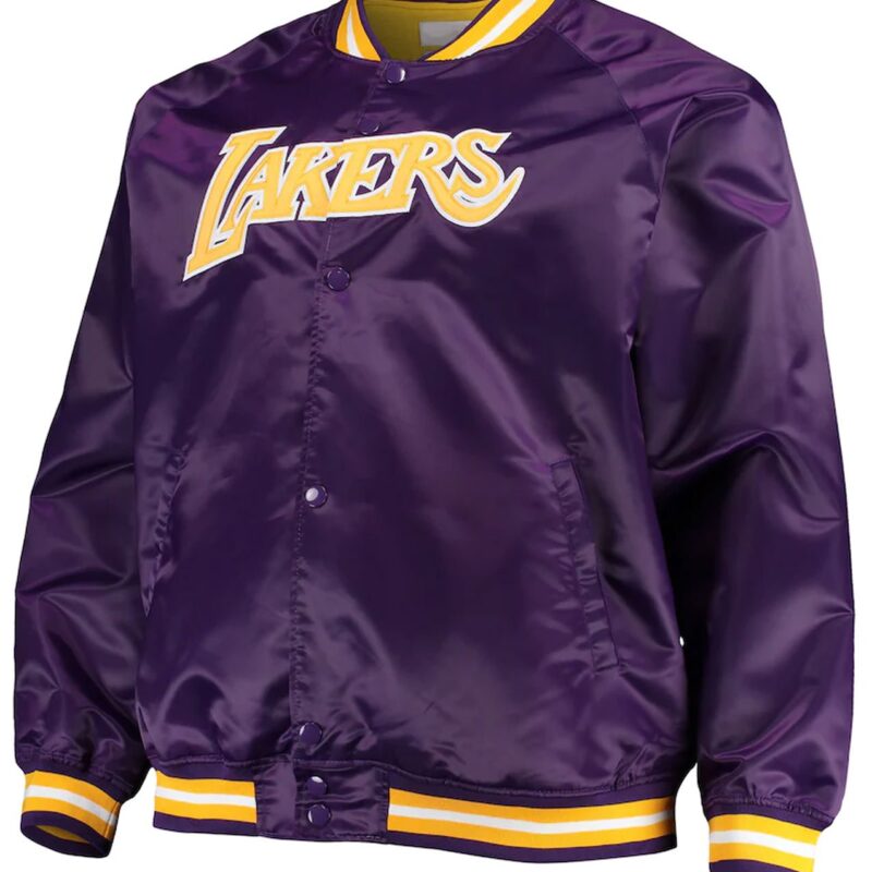 LA Lakers Hardwood Classics Purple Satin Jacket