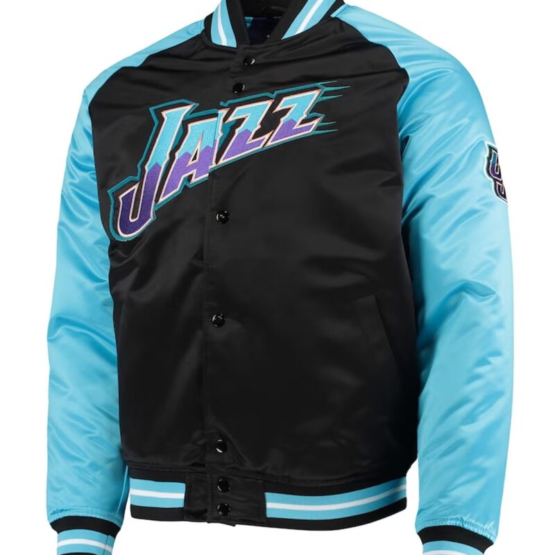 Black/Light Blue Utah Jazz Hardwood Classics Reload 3.0 Jacket