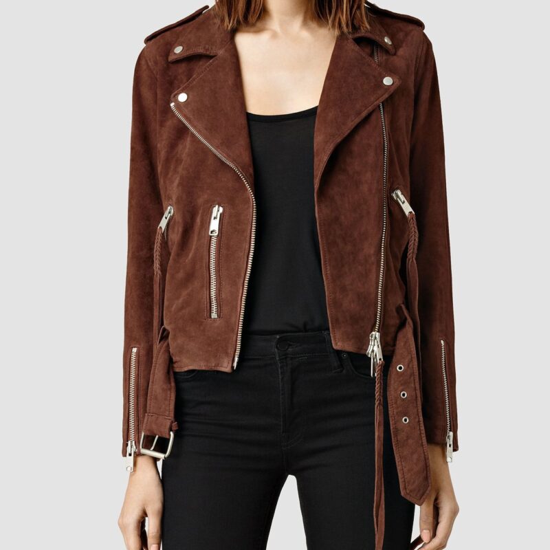 Life in Pieces Betsy Brandt Brown Suede Jacket