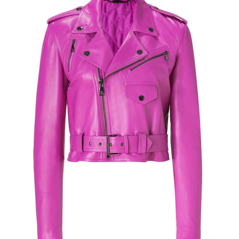 Jessica Alba Pink Leather Jacket