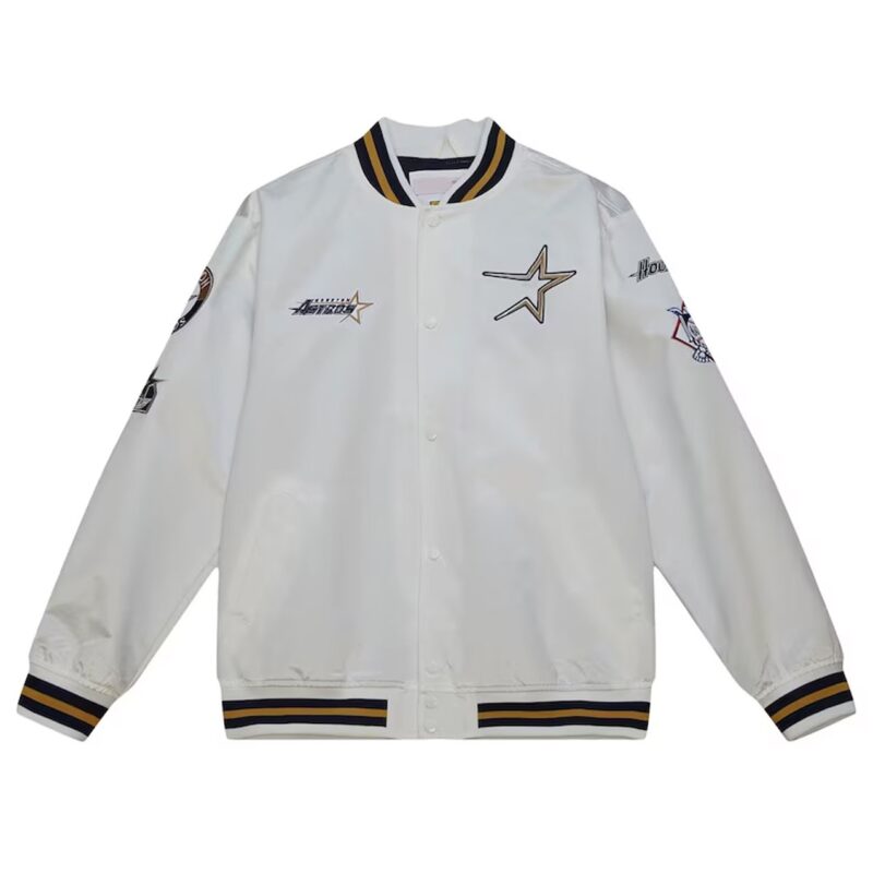 Houston Astros City Collection White Varsity Satin Jacket