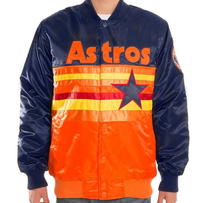 Navy/Orange Houston Astros Satin Jacket