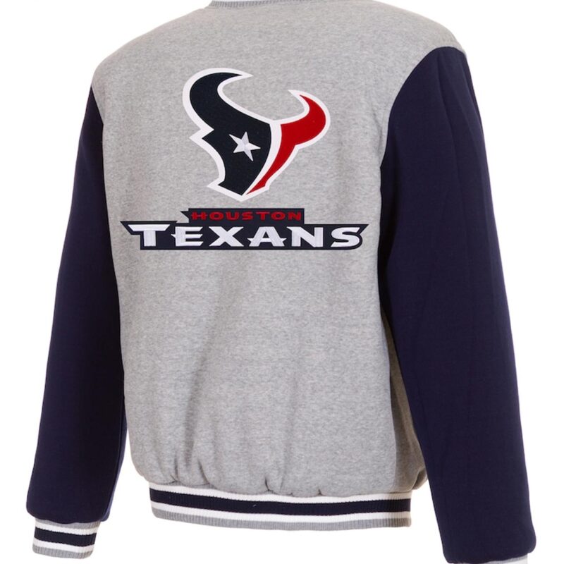 Houston Texans Gray and Navy Varsity Wool Jacket