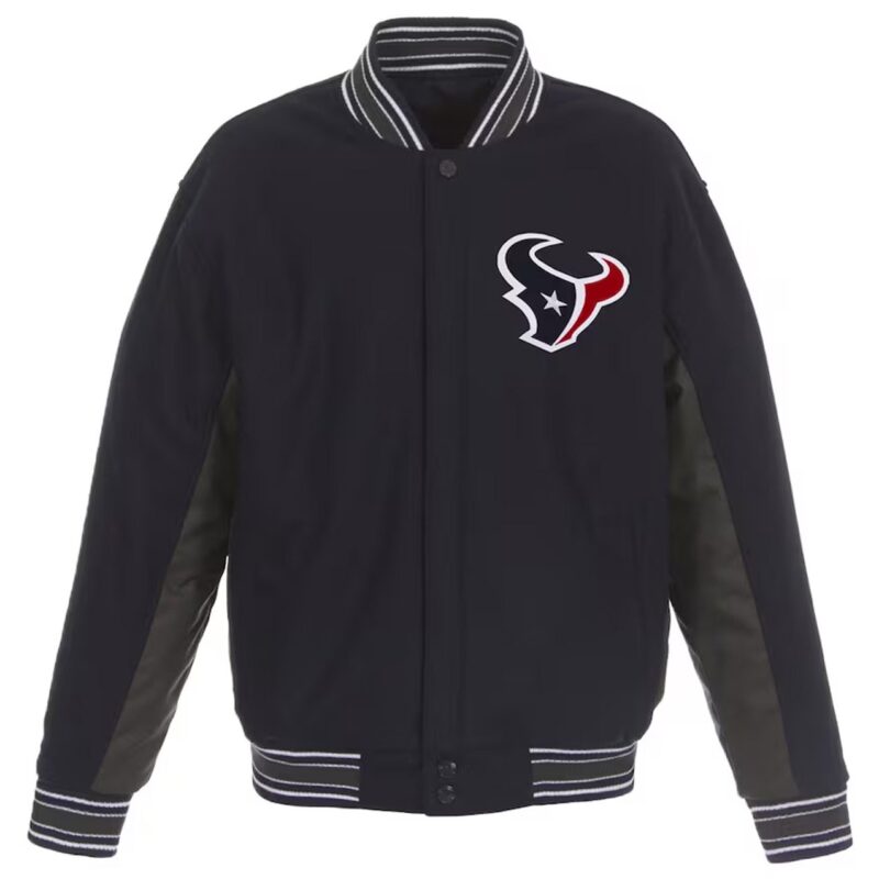 Houston Texans Charcoal and Navy Varsity Jacket