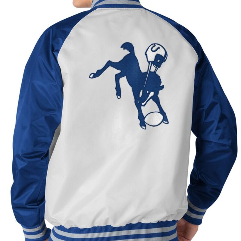 White/Blue Indianapolis Colts Throwback Jacket