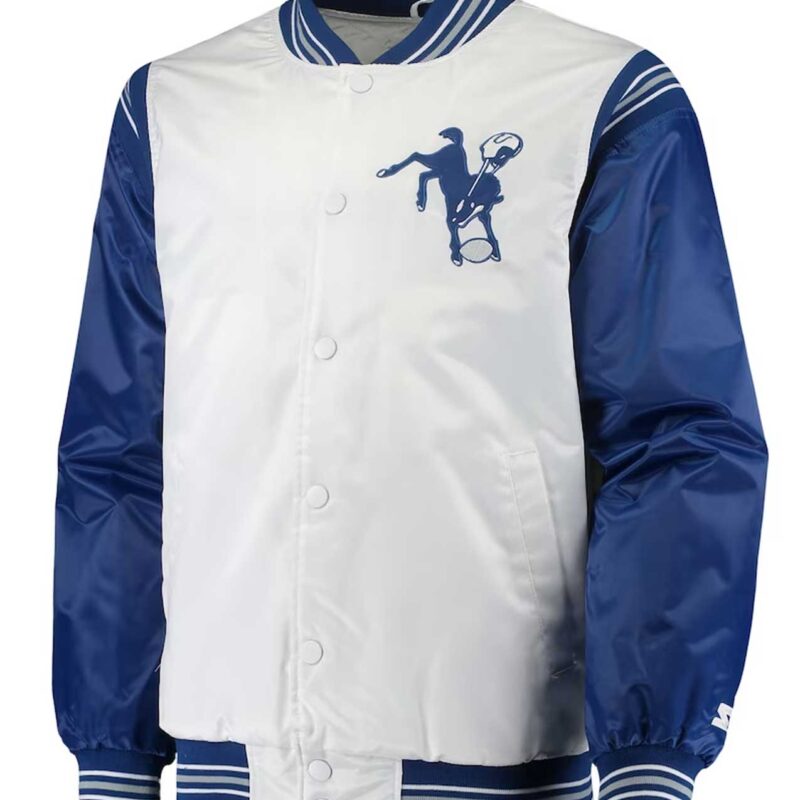 White/Royal Indianapolis Colts Historic Logo Renegade Jacket