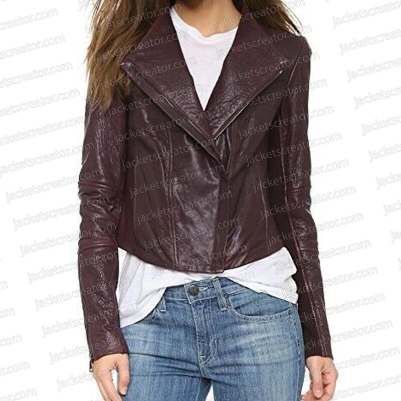 IZombie S02 Rose Mciver Burgundy Leather Jacket