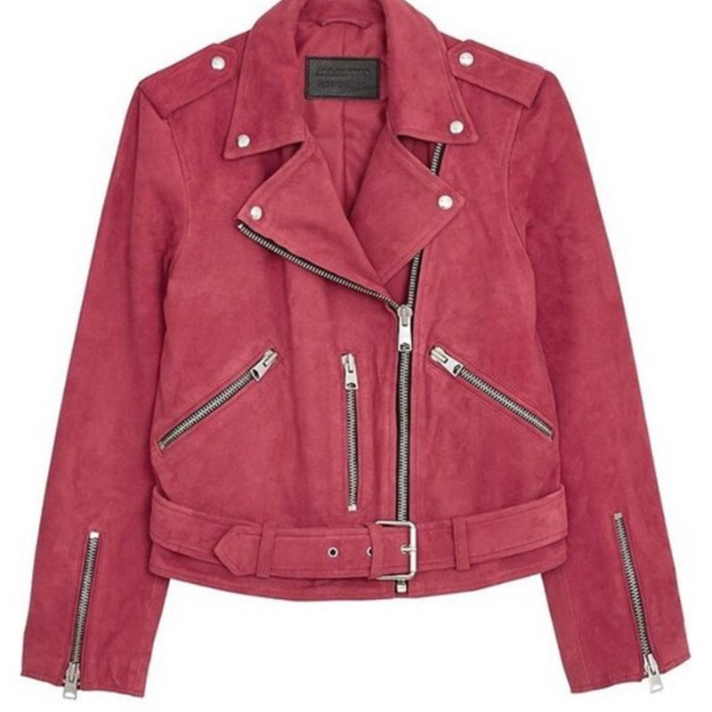 You Me Her Priscilla Faia Red Suede Jacket