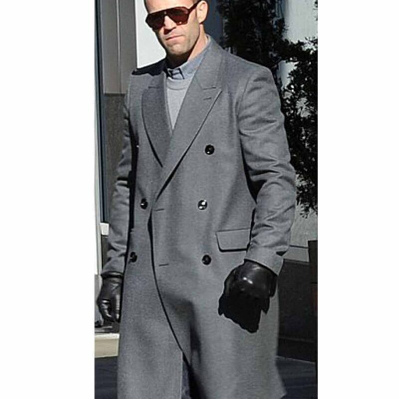 Jason Statham Grey Double Breasted Coat