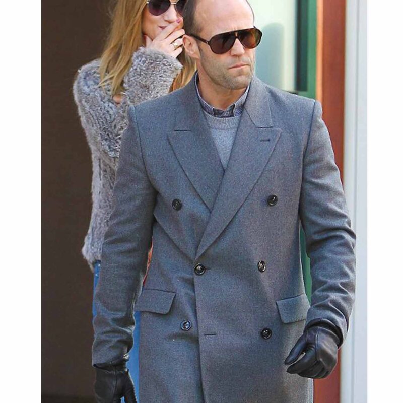 Jason Statham Grey Double Breasted Coat