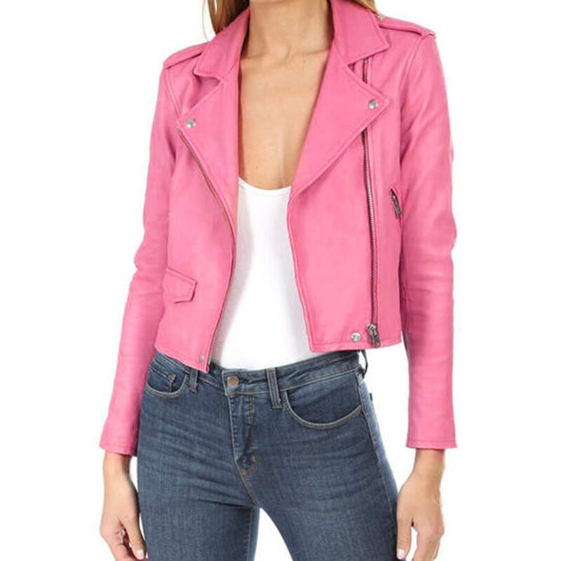 Life in Pieces Zoe Lister-Jones Pink Leather Jacket