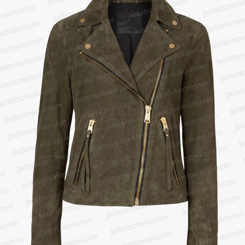 The Teacher Sheridan Smith Green Suede Jacket