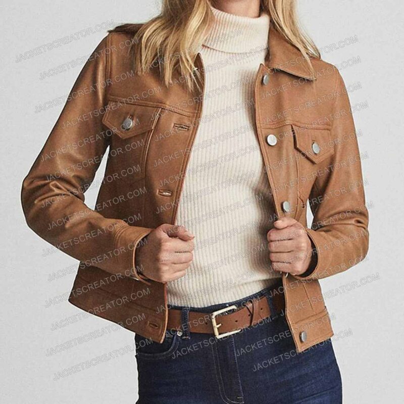 Big Sky Season 3 Katheryn Winnick Brown Leather Jacket