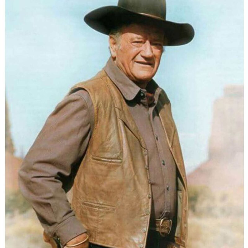 John Wayne Brown Leather Vest