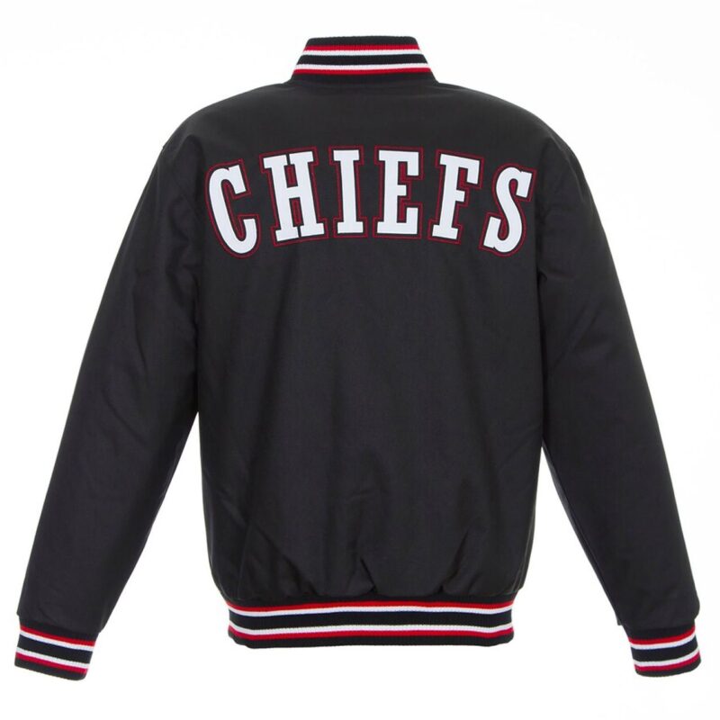 Kansas City Chiefs Black Poly Twill Varsity Jacket