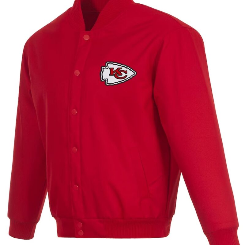 Kansas City Chiefs Poly Twill Varsity Red Jacket