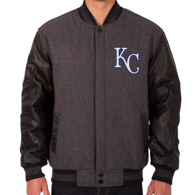 Charcoal/Black Kansas City Royals Varsity Jacket