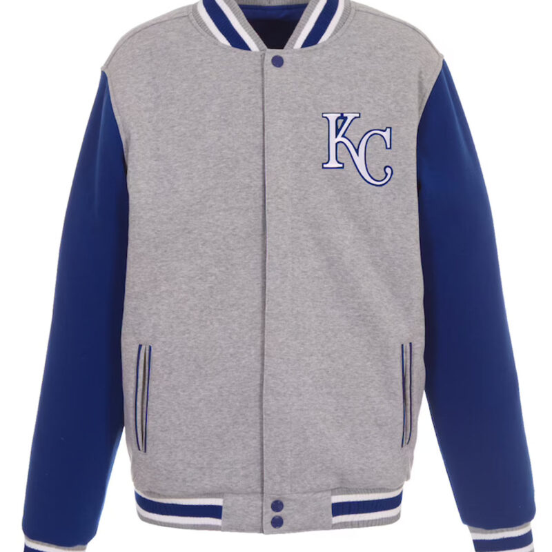 Gray/Royal Kansas City Royals Varsity Wool Jacket