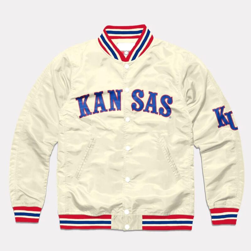 Circus Font Kansas Jayhawks Cream Jacket