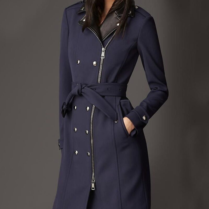 Castle Season 6 Stana Katic Navy Trench Coat