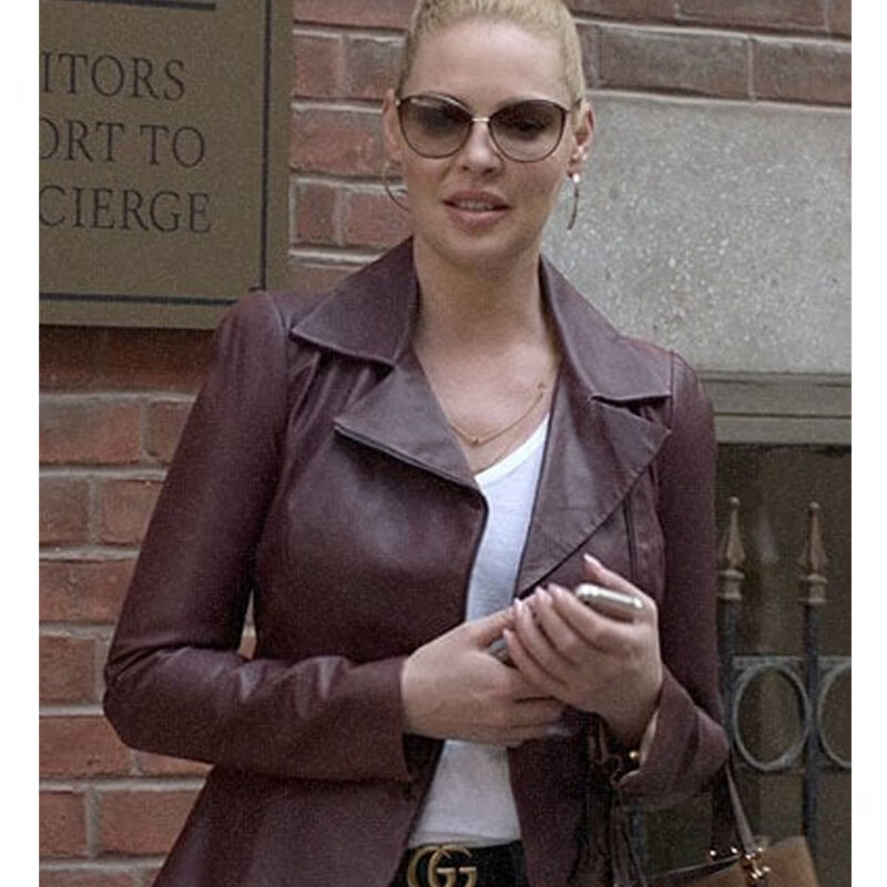 Suits Katherine Heigl Peplum Leather Jacket