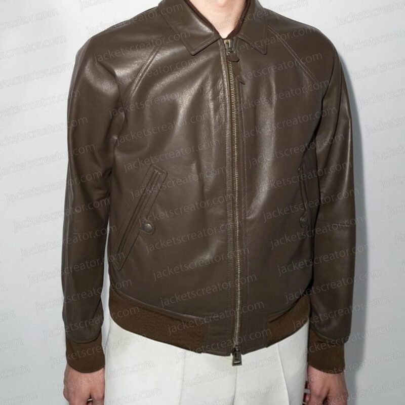 Succession Jeremy Strong Brown Leather Jacket