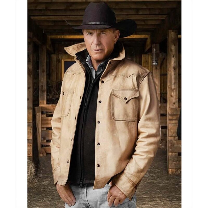 Kevin Costner Yellowstone Season 5 Leather Jacket
