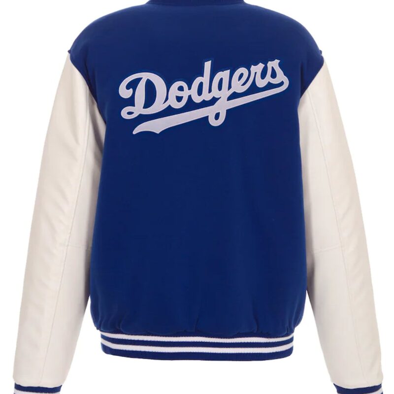 LA Dodgers Royal and White Varsity Wool/Leather Jacket