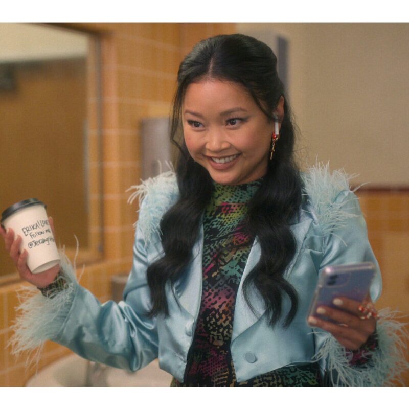 Boo Bitch Lana Condor Blue Cropped Jacket