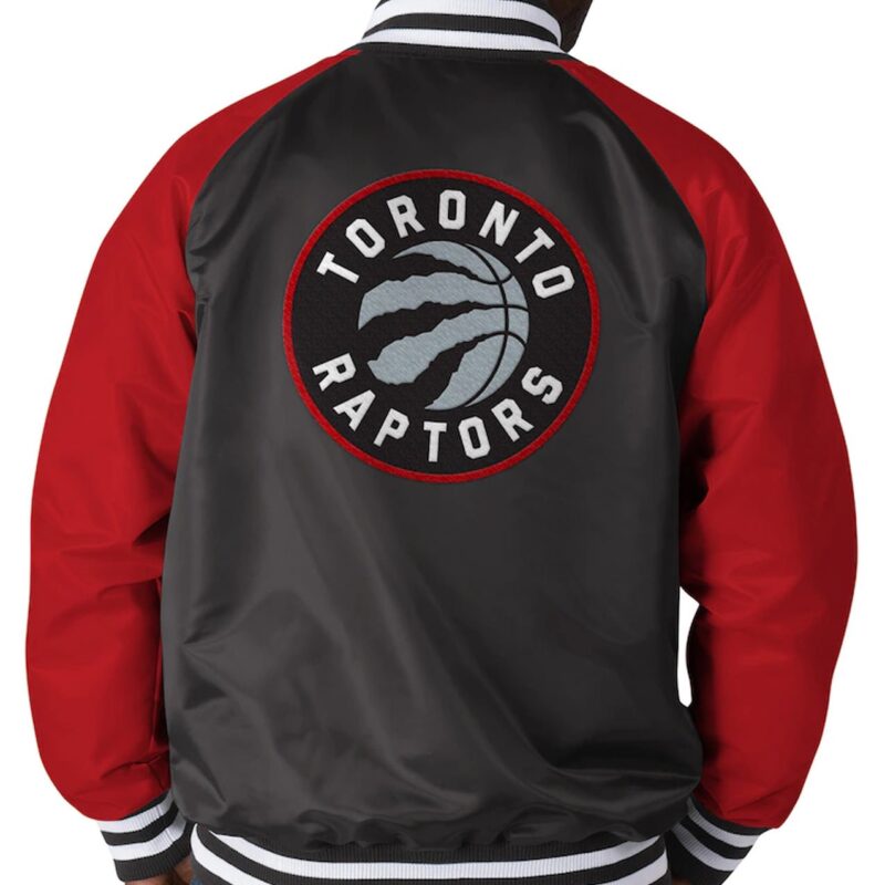 Lead Off Hitter Toronto Raptors Red and Black Jacket