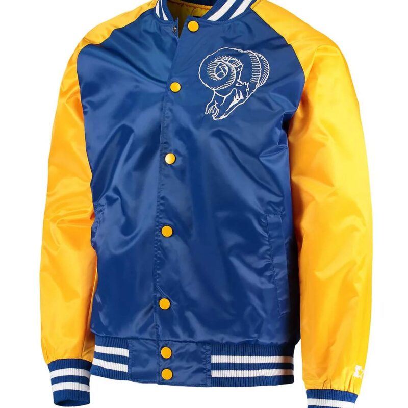 Royal/Gold La Rams Starter Lead-Off Satin Jacket