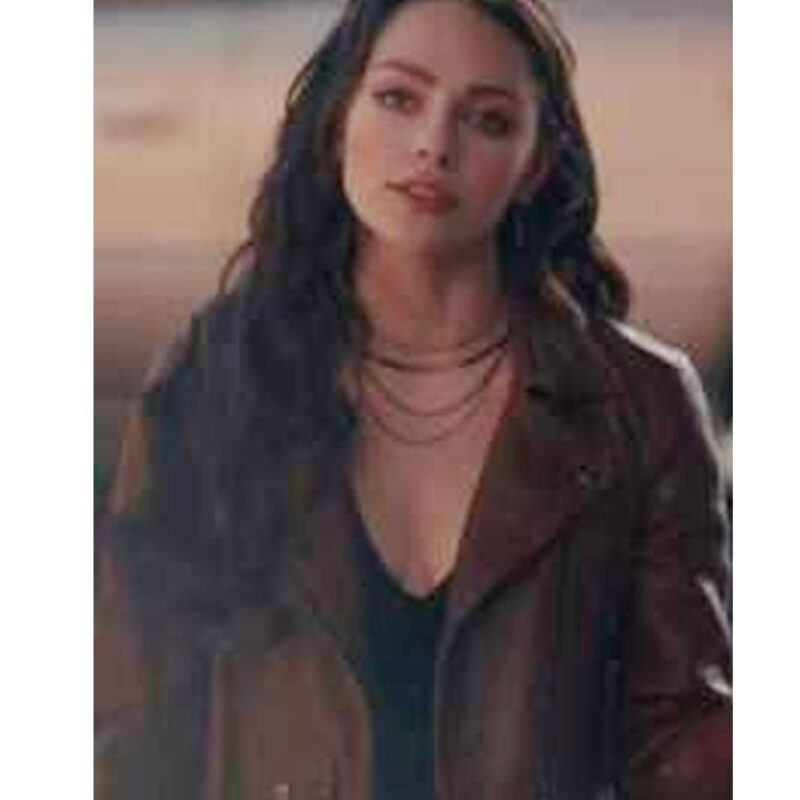 Legacies S04 Danielle Rose Russell Cropped Brown Leather Jacket