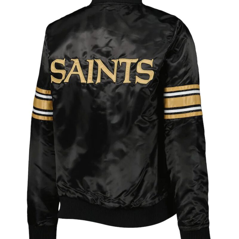 Line Up New Orleans Saints Black Satin Jacket