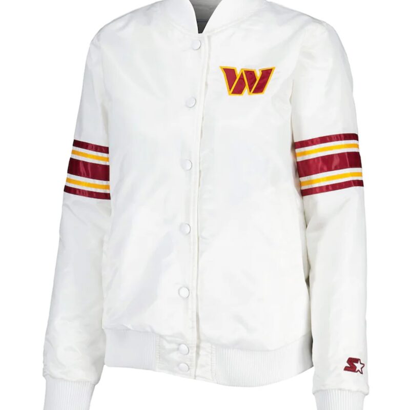 White Washington Commanders Line Up Jacket