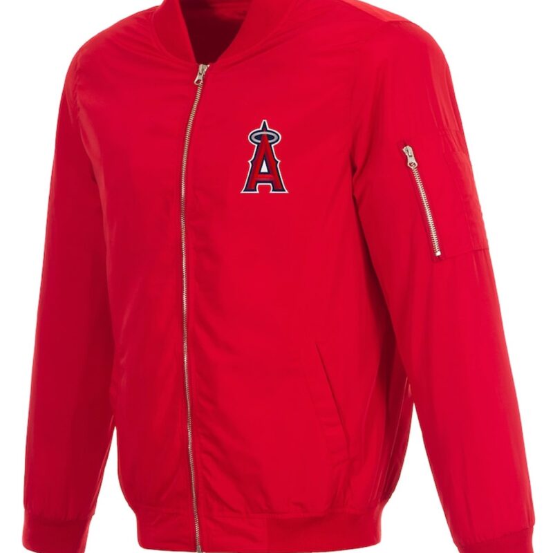 Los Angeles Angels Red Nylon Bomber Jacket