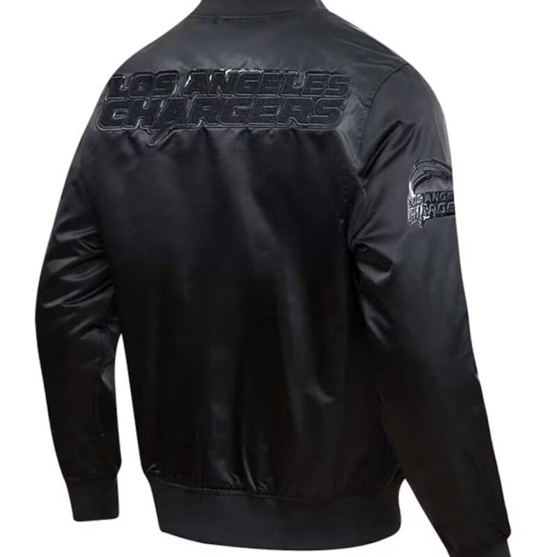 Los Angeles Chargers Triple Black Satin Jacket