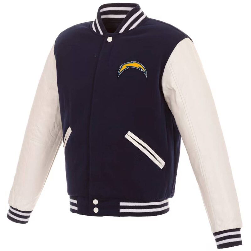 Los Angeles Chargers Navy and White Varsity Jacket
