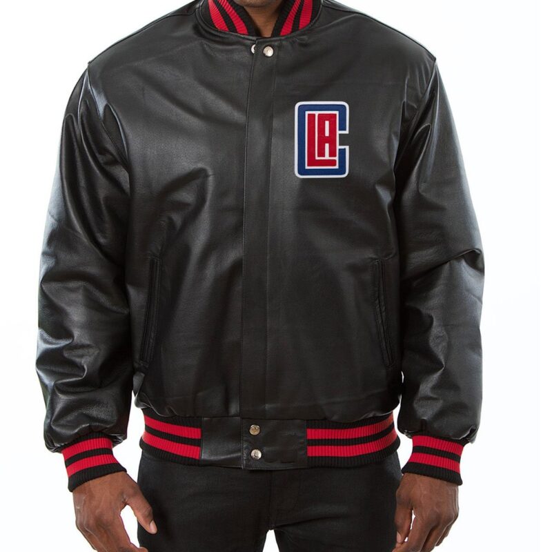 Los Angeles Clippers Varsity Red Leather Jacket