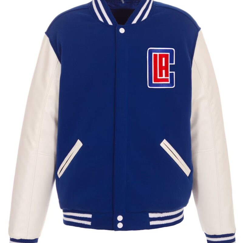 LA Clippers Royal and White Varsity Jacket