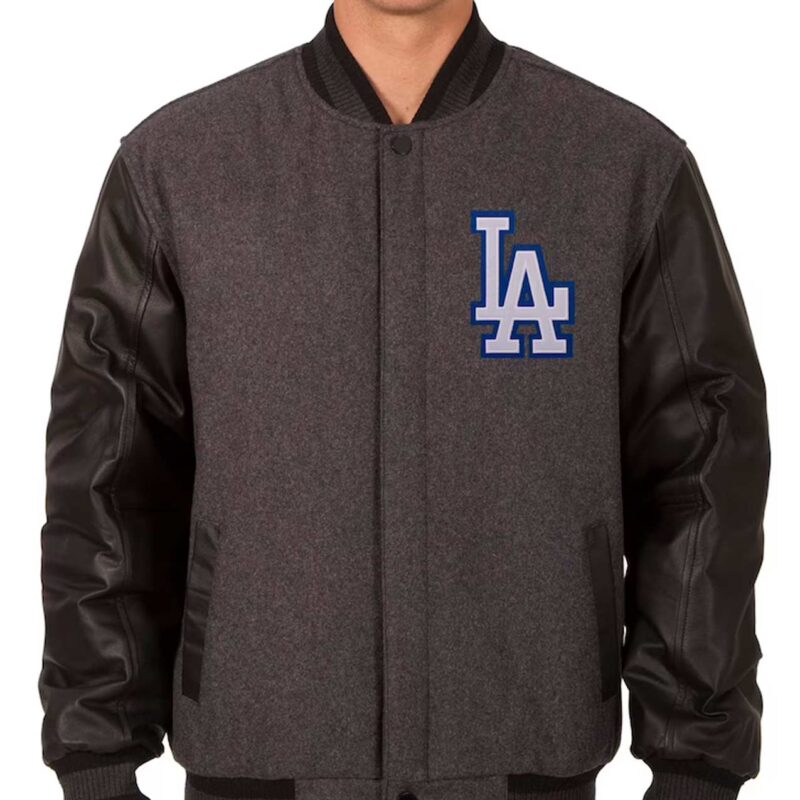 Charcoal/Black Los Angeles Dodgers Varsity Jacket