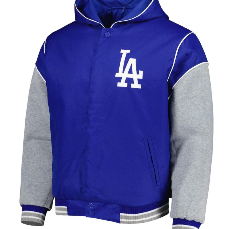 LA Dodgers Royal and Gray Hoodie Jacket